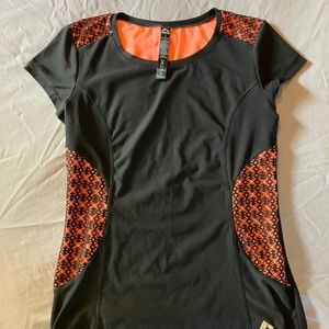 RBX Orange-ish Pink-ish and Black Short Sleeved Athletic Shirt